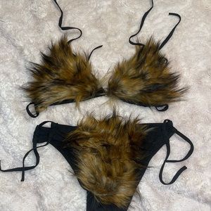 COPY - NWB Sexy Faux Fur Bikini Swimsuit